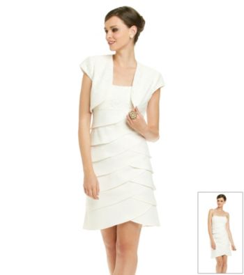 S.L. Fashions Lace Tiered Jacket Dress