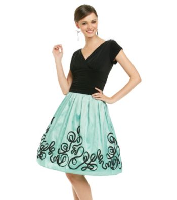 S.L. Fashions Appliqued Party Dress