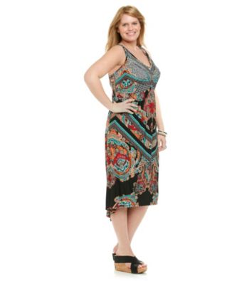Oneworld® Plus Size Sleeveless Dress with Sequins