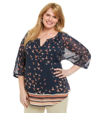 Black Rainn™ Plus Size Pull-Over Woven Top