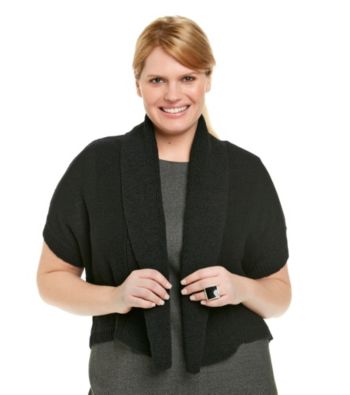 Calvin Klein Plus Size Dolman Sleeve Solid Color Shrug
