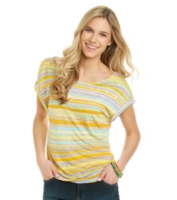 Nine West Vintage America Collection® Petites' Freesia Cuffed Short Sleeve Tee