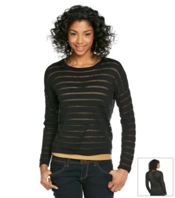Olive & Oak Outfitters® Shadow Striped Sweater with Back Buttons