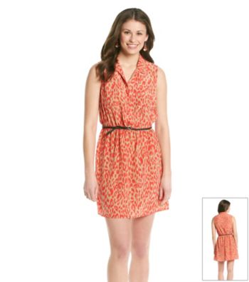 Be Bop Juniors' Animal Print Shirt Dress