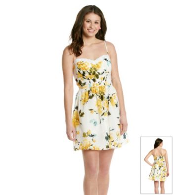 Trixxi® Juniors' Spaghetti Strap Floral Dress