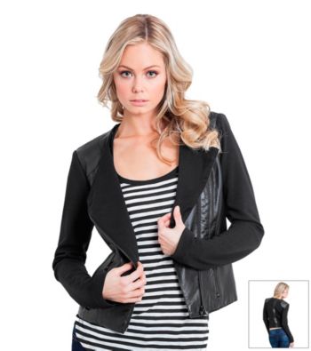 Guess Knit Back Moto-Style Jacket