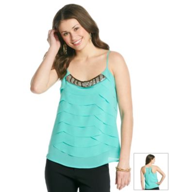 XOXO® Juniors' Tiered Beaded Cami