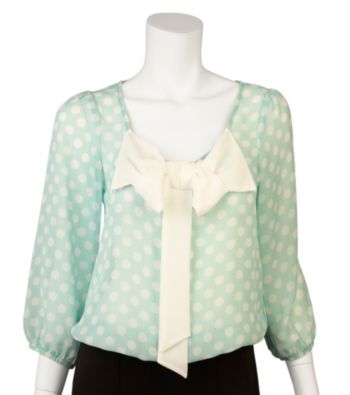 A. Byer Juniors' Bow-Front Woven Top
