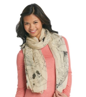 The Accessory Collective Juniors' Pretty Skull Print Fashion Scarf
