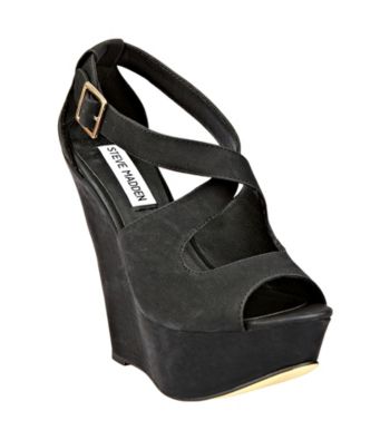 Homepage  shoes  steve madden xternal wedge sandal black