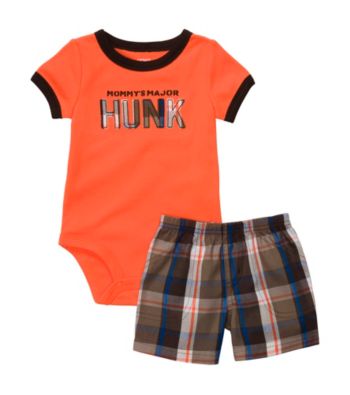 Carter's® Baby Boys' Orange Major Hunk Shorts Set