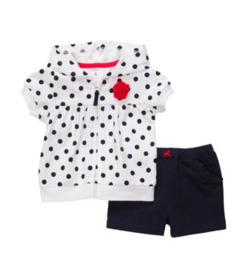 Carter's® Baby Girls' White/Navy 2-pc. Polka-Dot 4th of July Cardigan Set