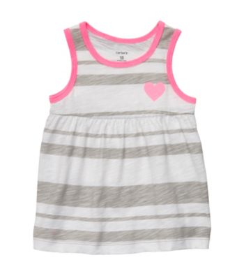 Carter's® Baby Girls' Grey Striped Swing Tank