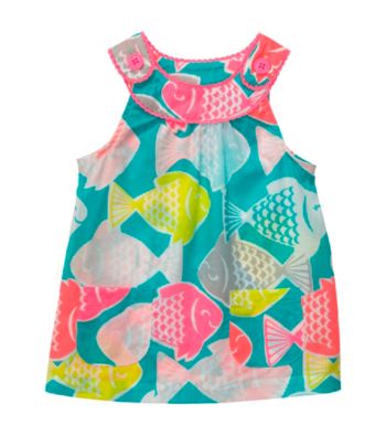 Carter's® Baby Girls' Turquoise Fish Print Woven Babydoll Tank
