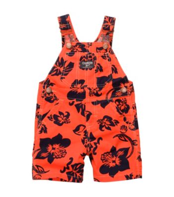 OshKosh B'Gosh® Baby Boys' Orange Hibiscus Shortall