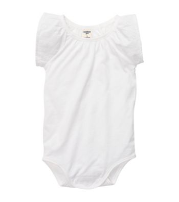OshKosh B'Gosh® Baby Girls' White Flutter Sleeve Bodysuit