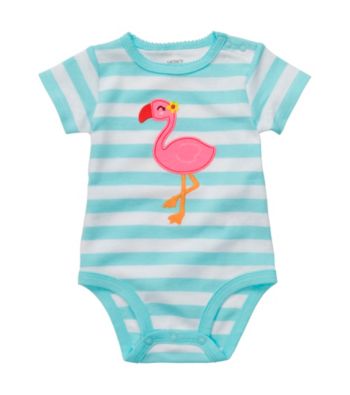 Carter's® Baby Girls' Blue/White Flamingo Bodysuit