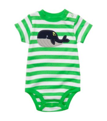 Carter's® Baby Boys' Green/White Striped Whale Bodysuit