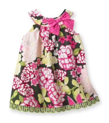 Heartworks Baby Girls' Pink/Green Floral Print Dress