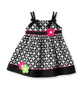 Heartworks Baby Girls' Black/White Geometric Print Sundress