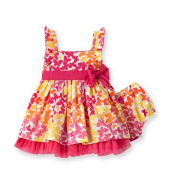 Little Me® Baby Girls' Pink Butterfly Print Dress Set