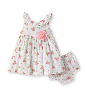 Little Me® Baby Girls' White/Pink Sweet Rose Dress Set