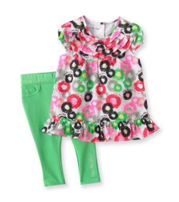 Calvin Klein Baby Girls' Pink 2-pc. Patterned Jeggings Set