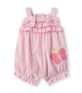 Little Me® Baby Girls' Pink Striped Butterfly Sunsuit