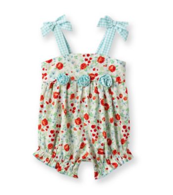 Little Me® Baby Girls' Turquoise Floral Sunsuit