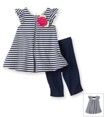 Little Me® Baby Girls' Navy Nautical Tuinc and Capris Set