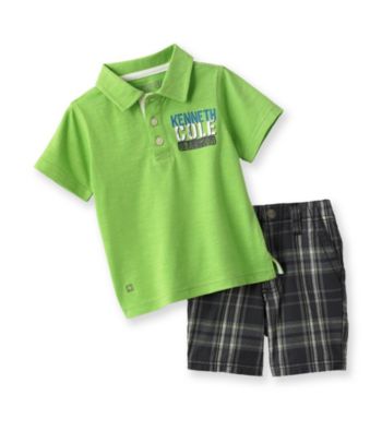 Kenneth Cole® Baby Boys' Lime Polo and Shorts Set