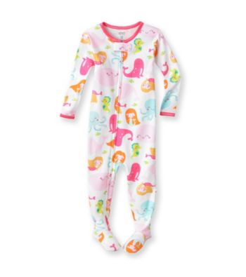 Carter's® Baby Girls' White Whale Print Footie Pajamas