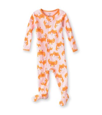 Carter's® Baby Girls' Pink Crab Print Footie Pajamas