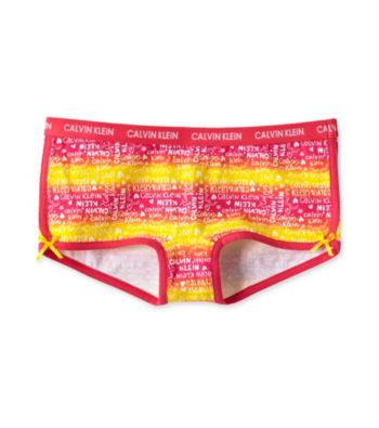 Calvin Klein Girls' 6-16 Pink/Yellow Tie-Dye Boyshorts