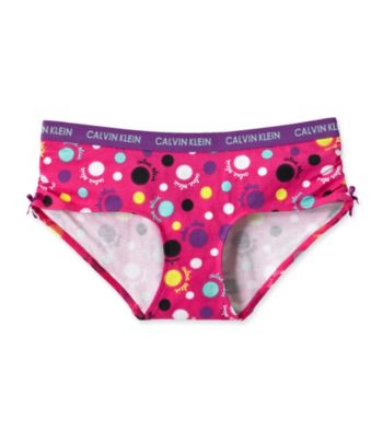 Calvin Klein Girls' 6-16 Pink Dot Logo Hipster Panties