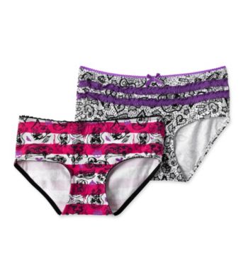 Monster High® Girls' Pink 2-pk. Striped Hipster Panties