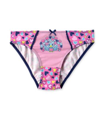 St. Eve® Intimates Girls' Pink Peacock and Hearts Bikini Panties