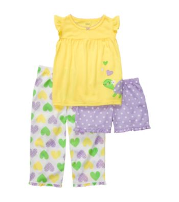Carter's® Girls' 12M-4T Yellow/Purple 3-pc. Turtle Pajama Set