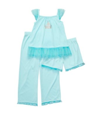 Carter's® Girls' 12M-4T Blue 3-pc. Castle Pajama Set