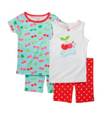 Carter's® Girls' 12M-7 Blue/Red 4-pc. Cherry Pajama Set