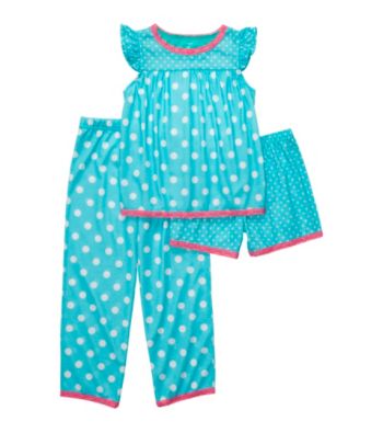 Carter's® Girls' 4-14 Blue 3-pc. Polka-Dot Pajama Set