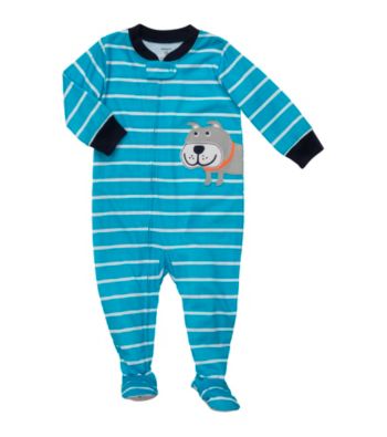 Carter's® Baby Boys' Turquoise Striped Dog Footie Pajamas