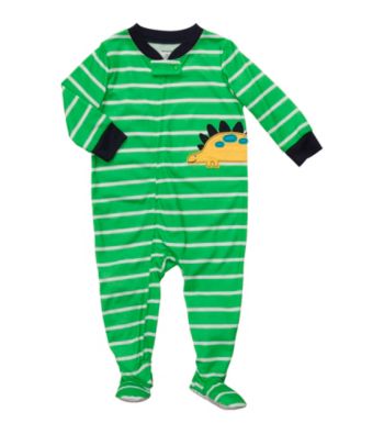 Carter's® Baby Boys' Green Striped Dino Footie Pajamas