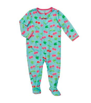 Carter's® Baby Girls' Blue/Red Cherry Print Footie Pajamas