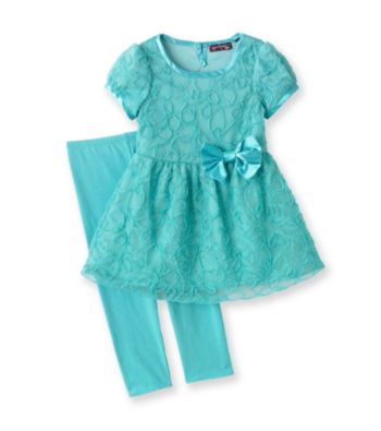 Tempted Girls' 4-6X Aqua Soutache Leggings Set