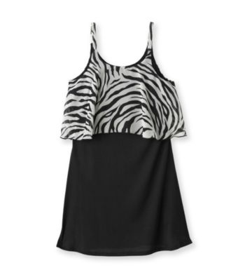 Rare Editions® Girls' 7-16 Black/White Zebra Chiffon Dress