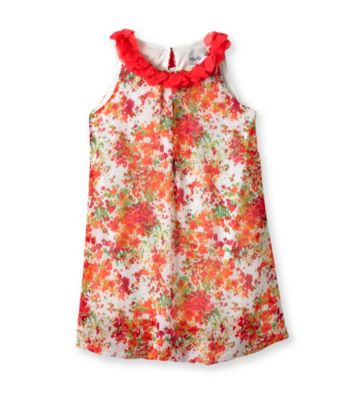 Rare Editions® Girls' 7-16 Coral Multi Floral Dress