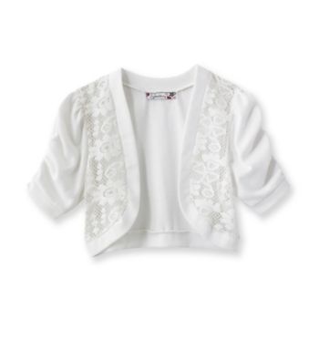 Speechless® Girls' 7-16 White Short Sleeve Lace Shrug