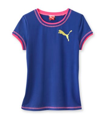 PUMA® Girls' 7-16 Blue Active Cat Tee