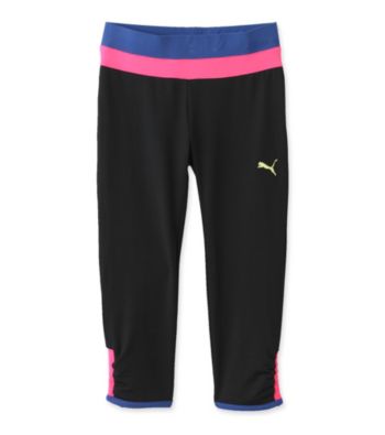 PUMA® Girls' 7-16 Black Colorblock Cinched Capris
